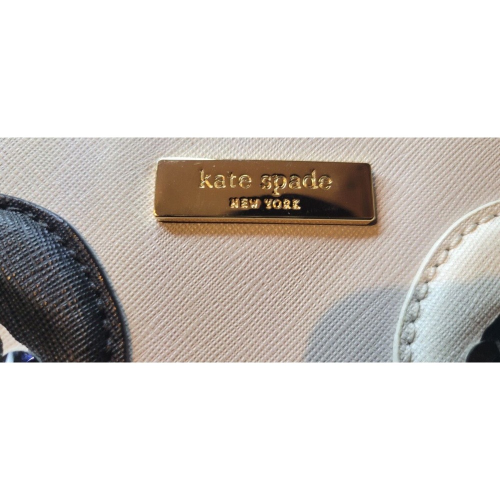 Kate Spade On Pointe Large Swan Tote Black And White Swans 10" Strap Gray Clean - Picture 8 of 16